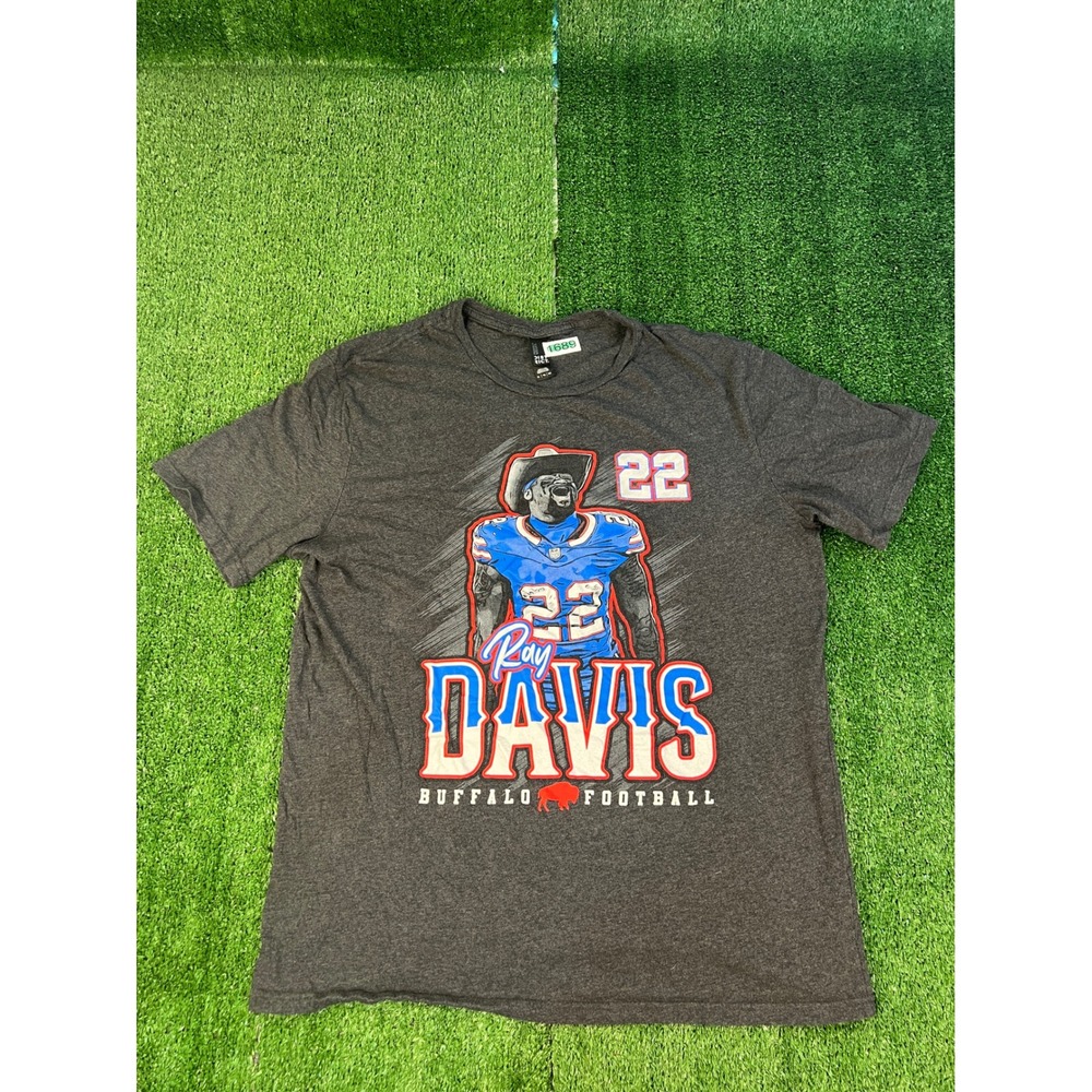 District Ray Davis Buffalo Football Graphic T-Shirt Men XL Heather Charcoal 22
